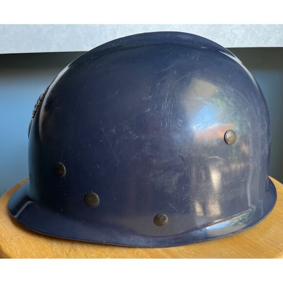 Vintage French Helmet Blue Plastic Gendarmerie Paramilitary Liner Straps - Picture 3 of 10